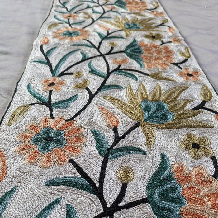Shahi Chainstitch Silk Handmade Runner 5×1 ft - Image 2