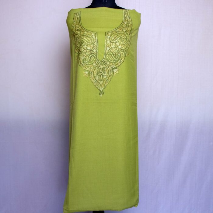 Green Summer Cool 2pc Suit with Aari Handwork