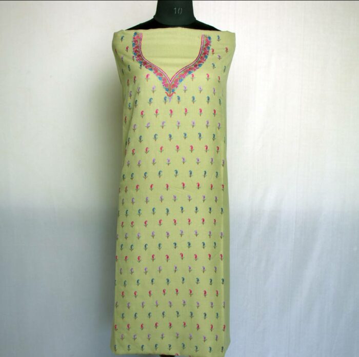 Light Green Summer Cool 2pc Suit with Aari Handwork