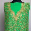 Green Crush Cotton 2pc Suit with Jali Aari Work
