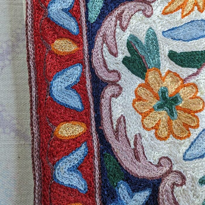 Rafah Chainstitch Silk Handmade Runner 4×1 ft - Image 3