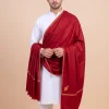 Maroon Gents Shawl With Sozni Handwork