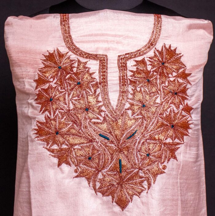 Light Pink Silk 3pc Suit with Tilla Embroidery - Image 3