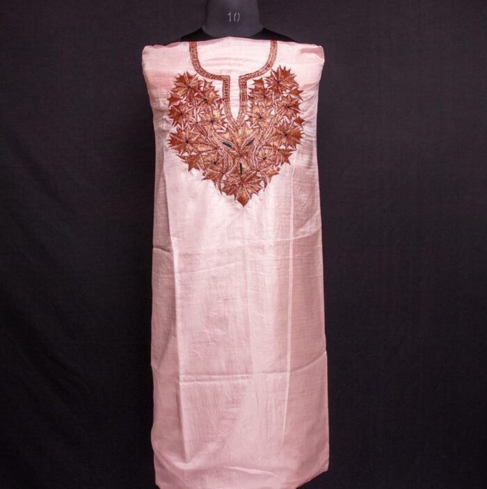 Light Pink Silk 3pc Suit with Tilla Embroidery - Image 2