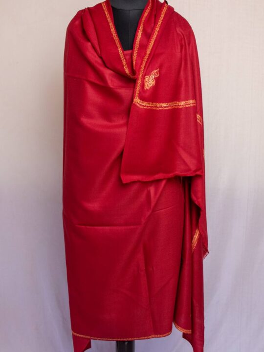 Maroon Gents Shawl With Sozni Handwork