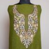 Mehndi Green Crush Cotton 2pc Suit with Aari Work