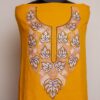 Mustard Chinari Crush Cotton 2pc Suit with Aari Work