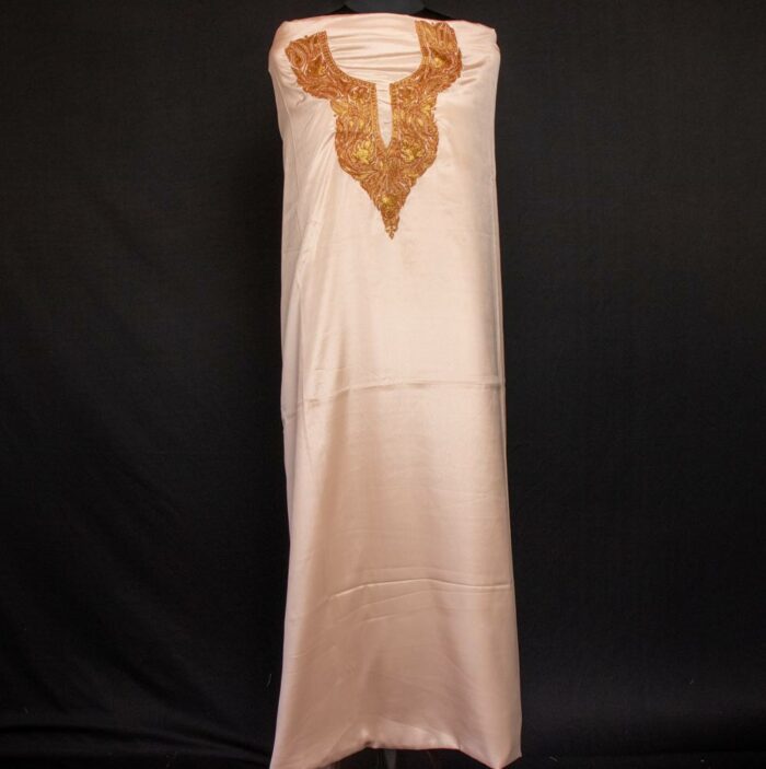 Peach Satin 2pc Suit with Tilla Embroidery - Image 2