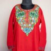 Red Floral Ruby Cotton Aari Kurta