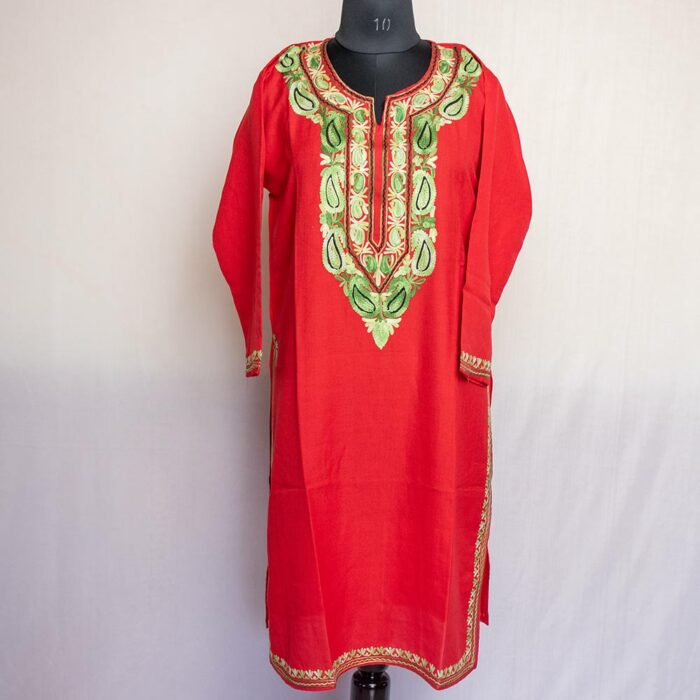 Red Badami Summer cool Aari Kurta - Image 2