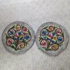 Pair of 2 Ft Round Handmade Wool Namda Rugs