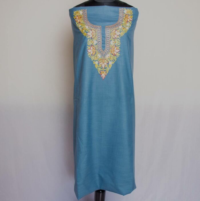 UCLA Blue Ruby Cotton 2pc Suit with Aari And Tilla Work - Image 2