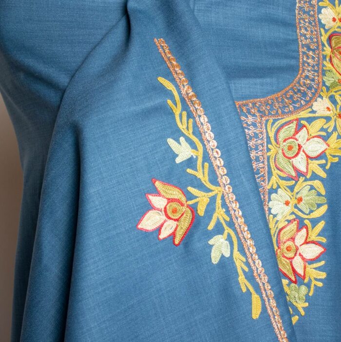 UCLA Blue Ruby Cotton 2pc Suit with Aari And Tilla Work - Image 3