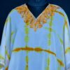 White Brown Crepe Aari Work Kaftan Top L48