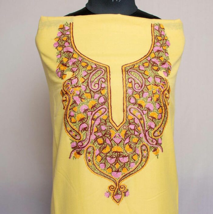 Yellow Summer Cool 2pc Suit with Aari Handwork