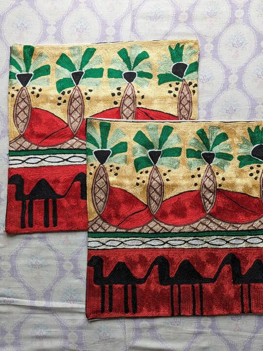 Chainstitch Cushion Cover 16×16 (Pair)