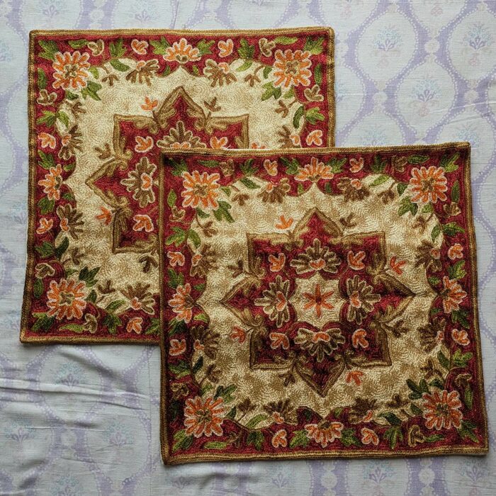 Gurezi Chainstitch Cushion Cover 16×16 (Pair)