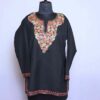 Black Lokut Posh Ruby Cotton Short Kurti with Ari Embroidery