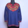 Blue Ruby Cotton Short Kurti with Ari Embroidery
