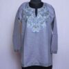 Grey Ruby Cotton Short Kurti with Ari Embroidery