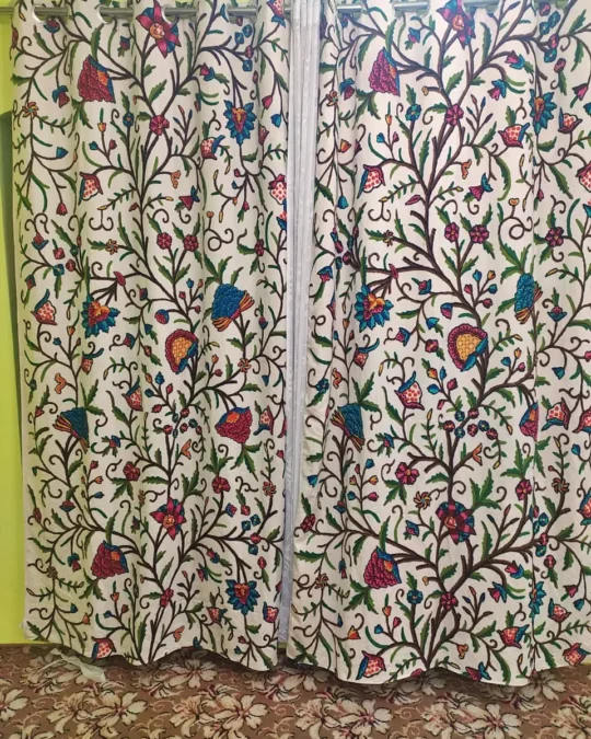 Multicolor Kashmiri Handmade Crewel Work Curtain