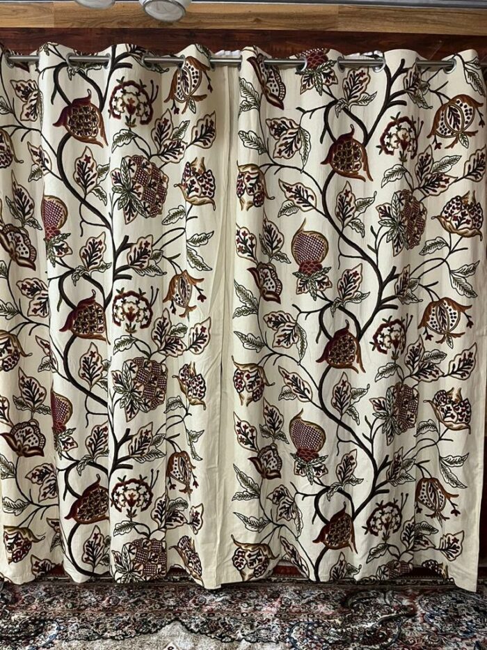 Premium Duck Cotton Handmade Crewel Work Curtain