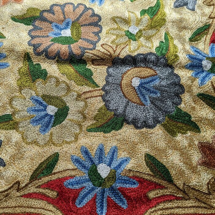 Floral Chainstitch Cushion Cover 16×16 (Pair) - Image 2