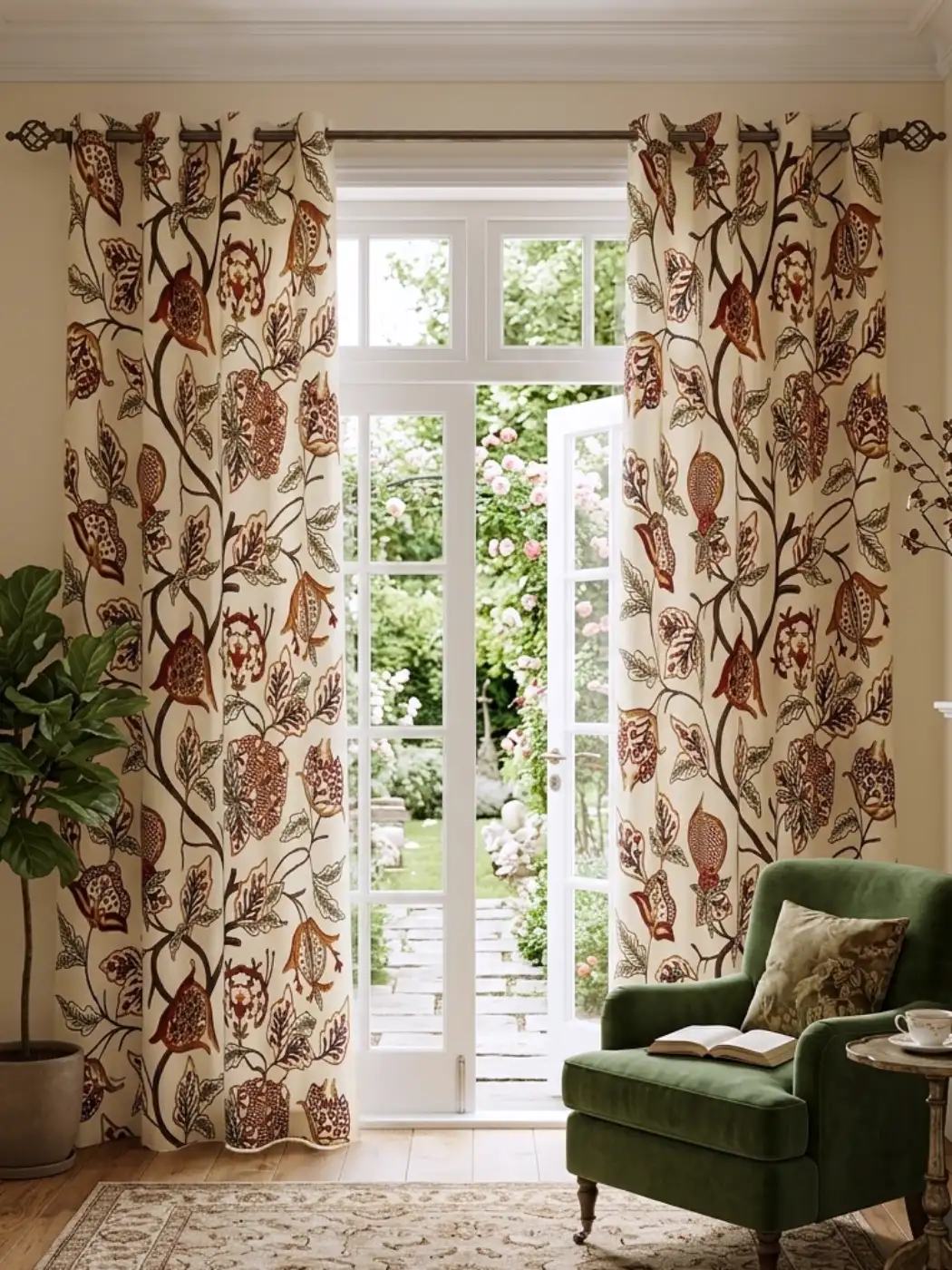 Premium Duck Cotton Handmade Crewel Work Curtain
