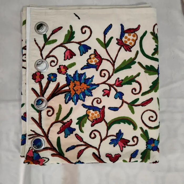 Multicolor Kashmiri Handmade Crewel Work Curtain - Image 3