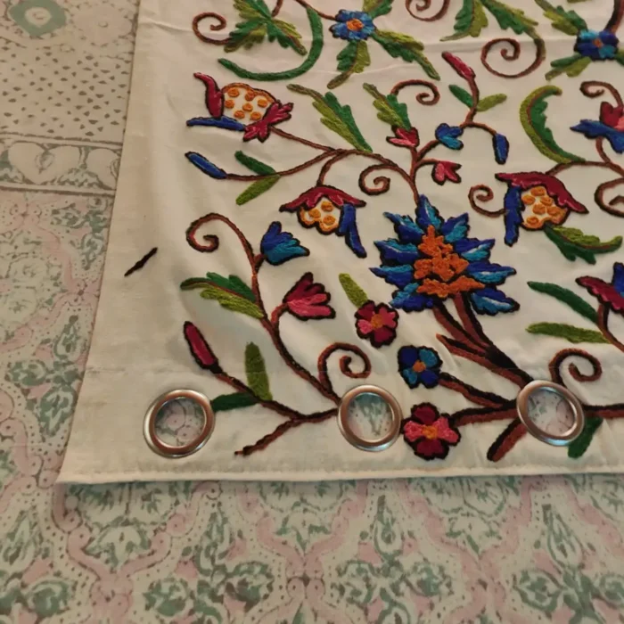 Multicolor Kashmiri Handmade Crewel Work Curtain - Image 4