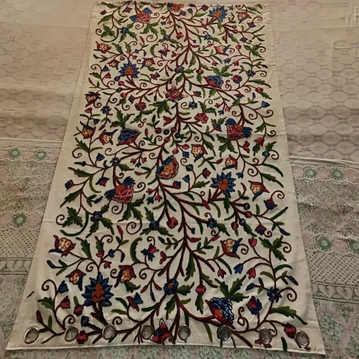 Multicolor Kashmiri Handmade Crewel Work Curtain - Image 2