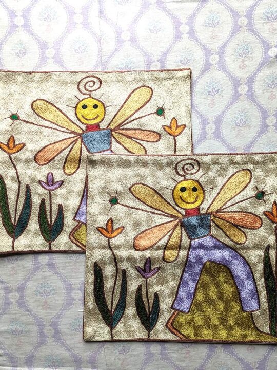 Chainstitch Cushion Cover 16×16 (Pair)