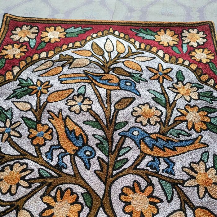 Tree of Life Chainstitch Cushion Cover 16×16 (Pair) - Image 2