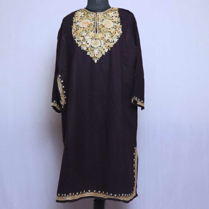 Wine Premium Cashmilon Ari Pheran - Image 3