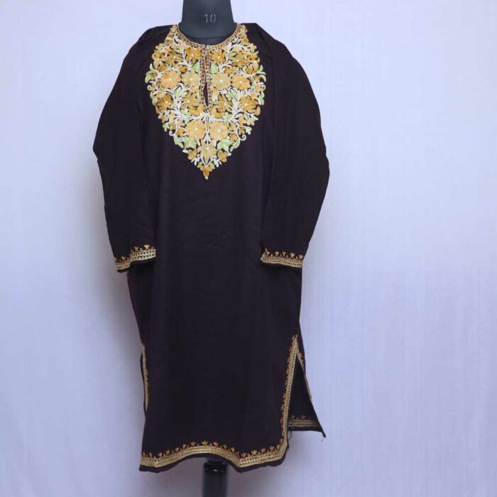 Wine Gulbahar Premium Cashmilon Ari Pheran - Image 2