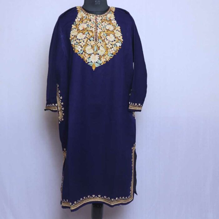 Blue Guldasta Premium Cashmilon Ari Pheran - Image 3