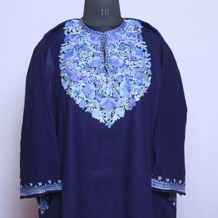Beautiful Blue Premium Cashmilon Ari Pheran
