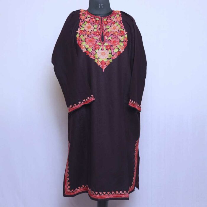 Wine Wazul Posh Premium Cashmilon Ari Pheran - Image 3