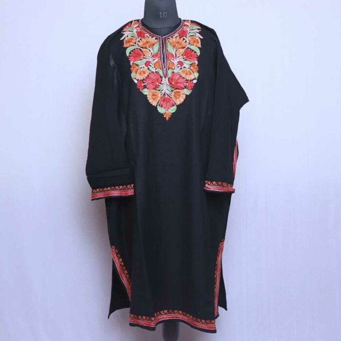 Black Premium Cashmilon Ari Pheran - Image 4
