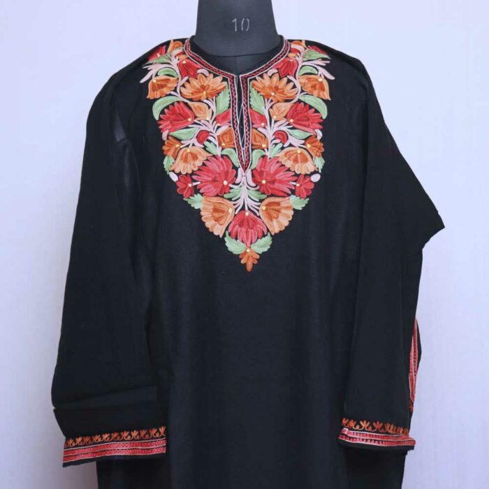 Black Premium Cashmilon Ari Pheran
