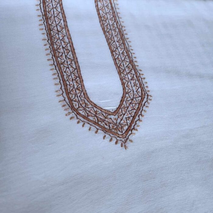 White Men Unstitched Kurta Pyjama - Image 3