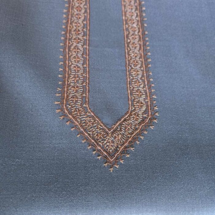 Greyish Blue Aftaab Unstitched Kurta Pyjama - Image 2