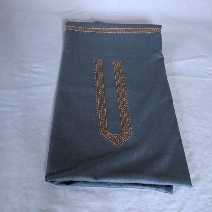 Greyish Blue Sitar Men Unstitched Kurta Pyjama