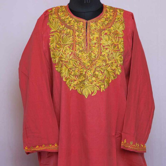 Pink Keef Cashmilon Ari Pheran - Image 3