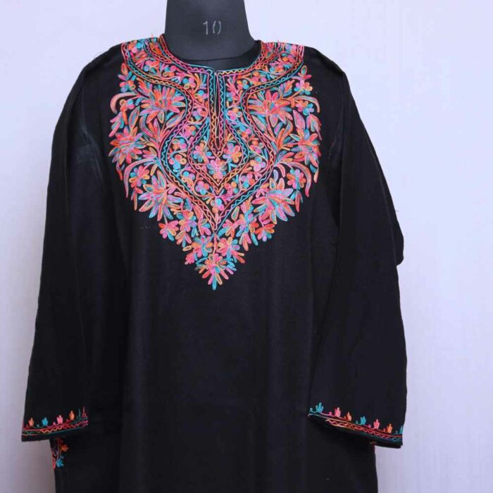 Black Posh Cashmilon Ari Pheran