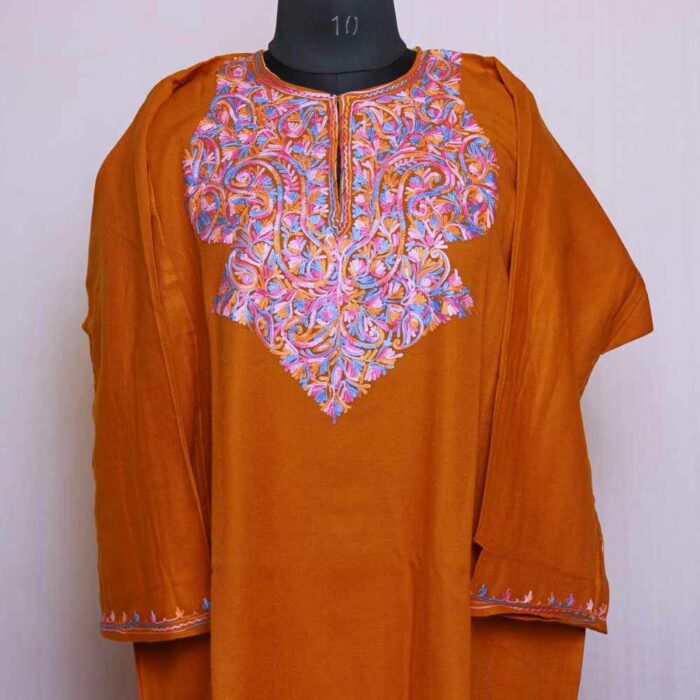 Mustard Cashmilon Badaami Ari Pheran - Image 2