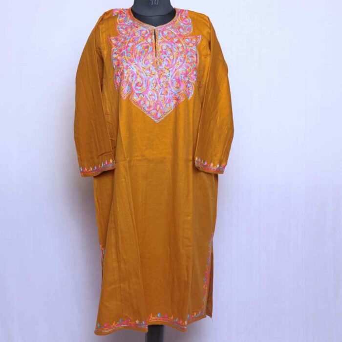 Mustard Bodh Badaami Multi Cashmilon Ari Phiran