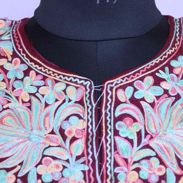 Maroon Poshbagh Cashmilon Ari Pheran - Image 3