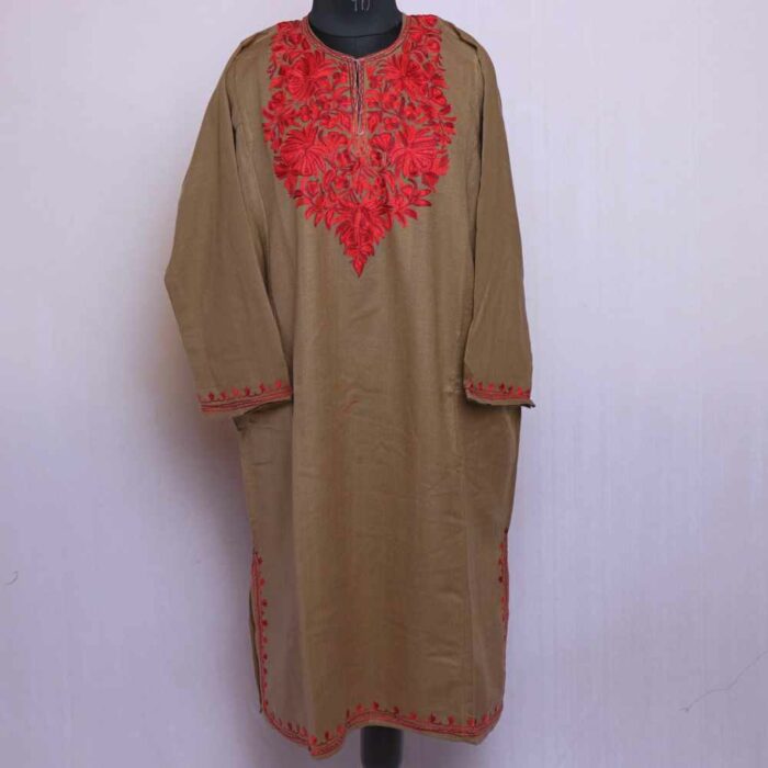 Light Brown Poshbagh Cashmilon Ari Phiran