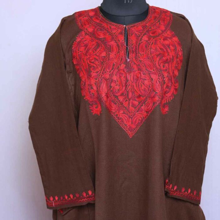 Dark Brown Jhelum Cashmilon Ari Phiran - Image 2